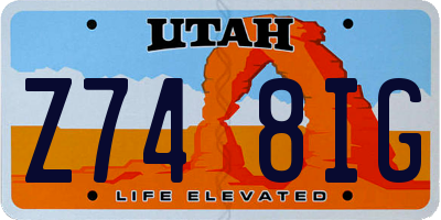 UT license plate Z748IG