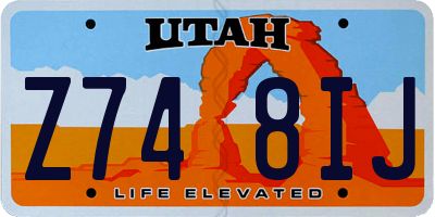 UT license plate Z748IJ