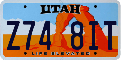 UT license plate Z748IT