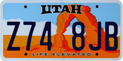 UT license plate Z748JB