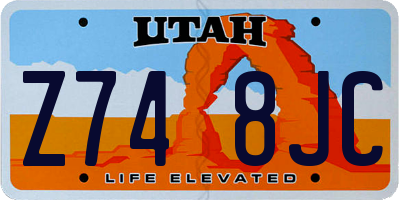 UT license plate Z748JC
