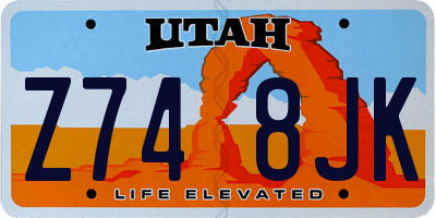 UT license plate Z748JK