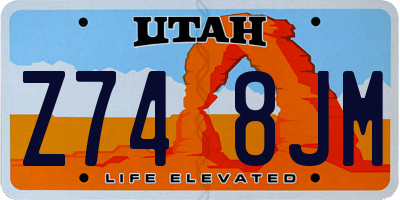UT license plate Z748JM