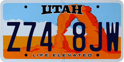 UT license plate Z748JW