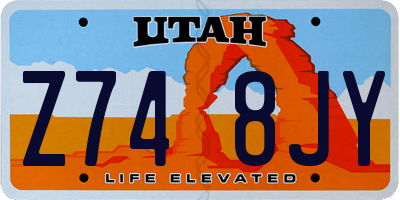 UT license plate Z748JY