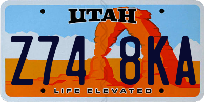 UT license plate Z748KA