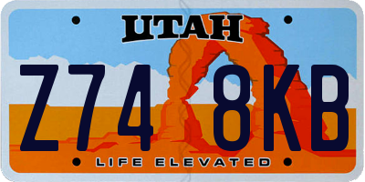 UT license plate Z748KB