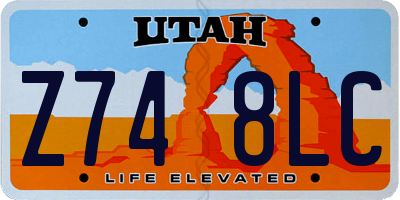 UT license plate Z748LC
