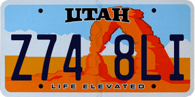 UT license plate Z748LI