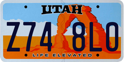 UT license plate Z748LO