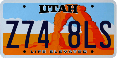 UT license plate Z748LS