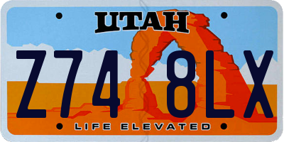 UT license plate Z748LX