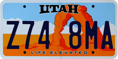UT license plate Z748MA