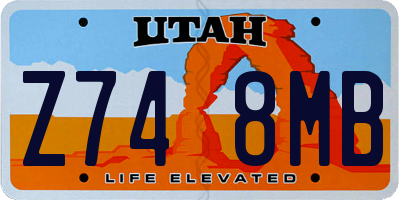 UT license plate Z748MB