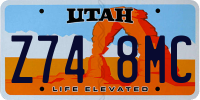 UT license plate Z748MC