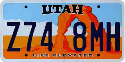 UT license plate Z748MH