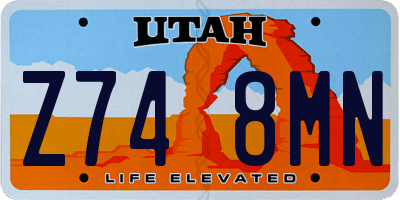 UT license plate Z748MN