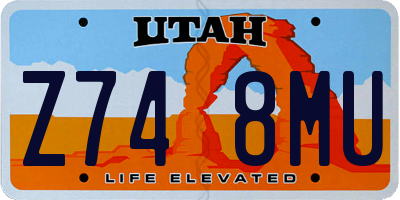UT license plate Z748MU