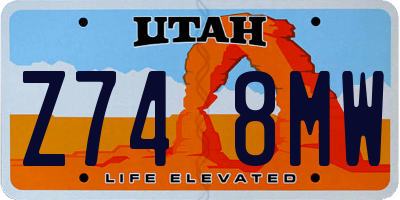 UT license plate Z748MW
