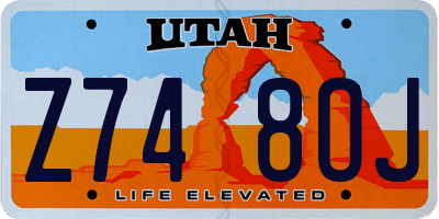 UT license plate Z748OJ
