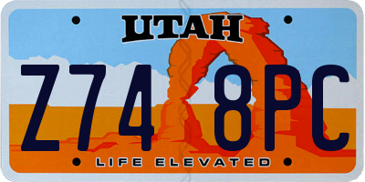 UT license plate Z748PC