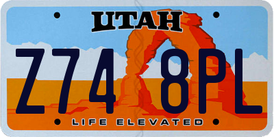 UT license plate Z748PL