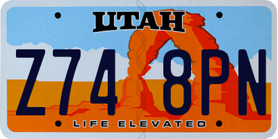 UT license plate Z748PN