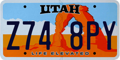 UT license plate Z748PY