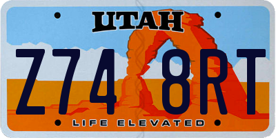 UT license plate Z748RT