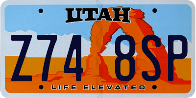 UT license plate Z748SP