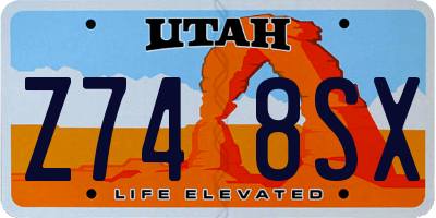 UT license plate Z748SX