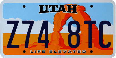 UT license plate Z748TC