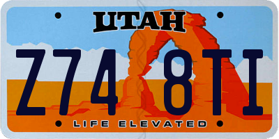 UT license plate Z748TI