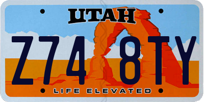 UT license plate Z748TY