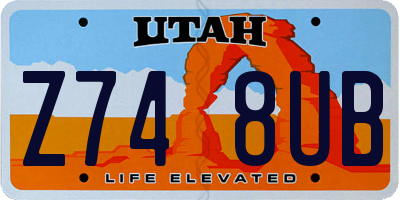 UT license plate Z748UB