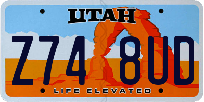 UT license plate Z748UD