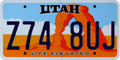 UT license plate Z748UJ