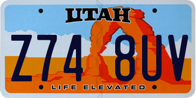 UT license plate Z748UV