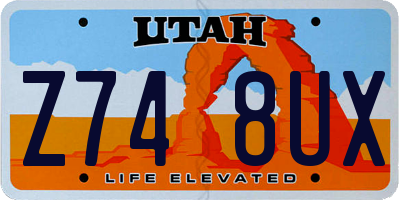 UT license plate Z748UX