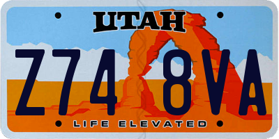 UT license plate Z748VA