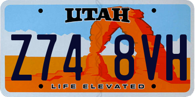 UT license plate Z748VH