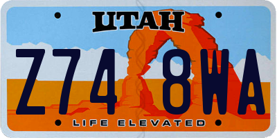 UT license plate Z748WA