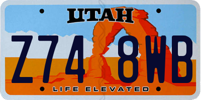 UT license plate Z748WB