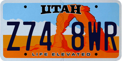 UT license plate Z748WR