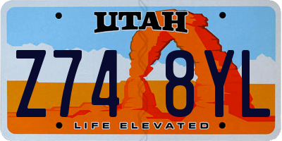 UT license plate Z748YL