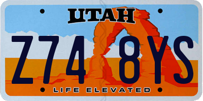UT license plate Z748YS