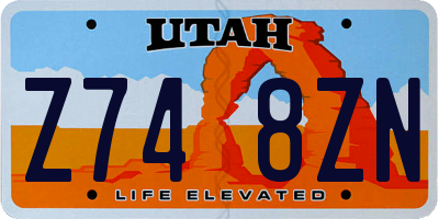 UT license plate Z748ZN