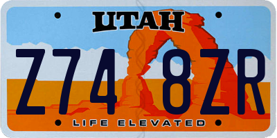 UT license plate Z748ZR