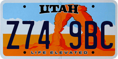 UT license plate Z749BC