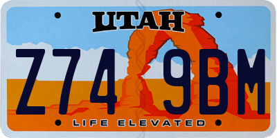 UT license plate Z749BM